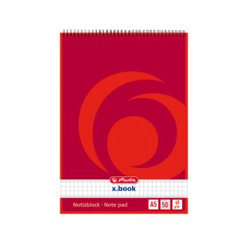 4x Herlitz Spiral-Notizblock / Schreibblock / DIN A5 / kariert