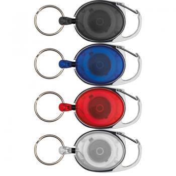 4x Schlüsselanhänger mit Karabiner und ausziehbarem Schlüsselring / 4 Farben