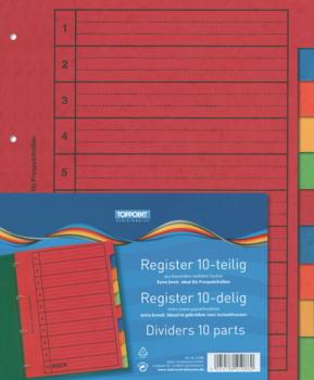 5 (5x 10tlg.) Ordner Register 10tlg EXTRA BREIT & stabil