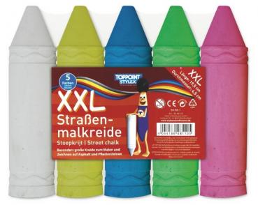 5 Stangen XXL Strassenkreide Jumbo Kreide Malkreide