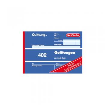 5x Herlitz Quittungsblock 402 / A6 quer / 2x40 Blatt / selbstdurchschreibend