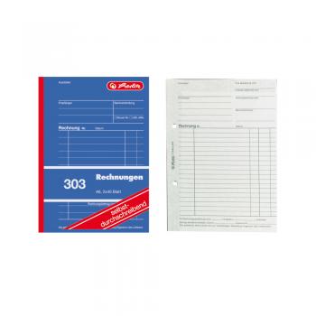 5x Herlitz Rechnungsbuch 303 / A6 / 2x 40 Blatt / selbstdurchschreibend