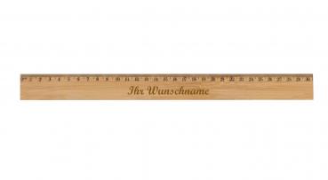 5x Holz-Lineal aus Bambus mit Namensgravur - Länge: 30cm