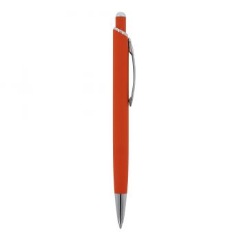 5x Kugelschreiber mit Namensgravur - aus Metall - mit Soft Touch - Farbe: orange