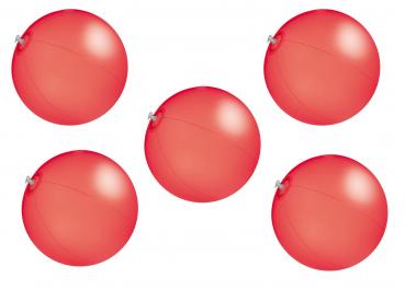 5x Strandball / Wasserball / Farbe: rot