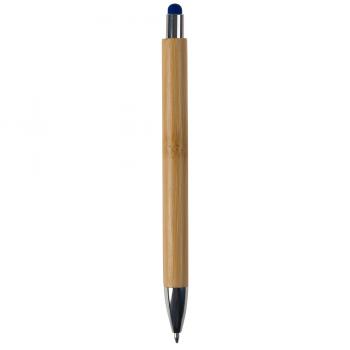 5x Touchpen Holz-Kugelschreiber / Stylusfarbe: blau