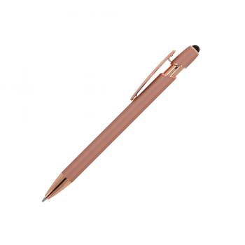 5x Touchpen Kugelschreiber "Roségold" / aus Metall / Soft-Touch / roségold