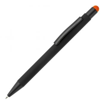 5x Touchpen Kugelschreiber mit Namensgravur - aus Metall - Stylusfarbe: orange