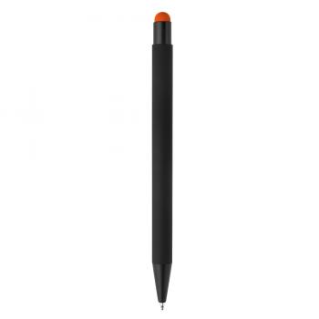 5x Touchpen Kugelschreiber mit Namensgravur - aus Metall - Stylusfarbe: orange