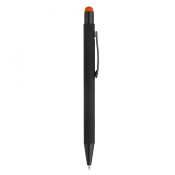 5x Touchpen Kugelschreiber mit Namensgravur - aus Metall - Stylusfarbe: orange