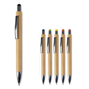 6x Touchpen Holz-Kugelschreiber / 6 verschiedene Stylusfarben