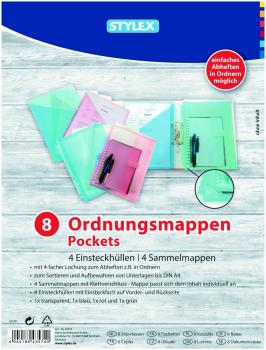 8 Ordnungsmappen / je 4 Sammelmappen & Einsteckhüllen