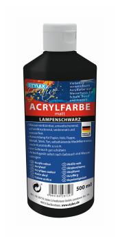 Acrylfarbe / 500ml / Farbe: Lampenschwarz