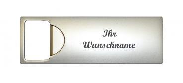 Flaschenöffner mit Namensgravur - aus Metall