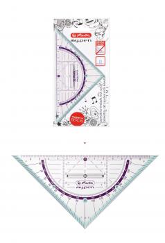 Herlitz Geometriedreieck "my.pen" / 16cm / mit Griff / Farbe: türkis