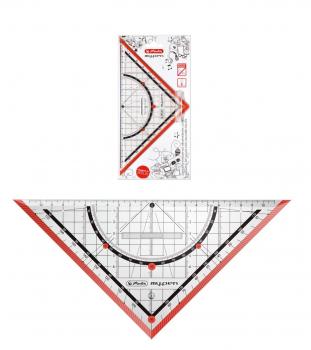 Herlitz Geometriedreieck "my.pen" / 25cm / mit Griff / Farbe: rot