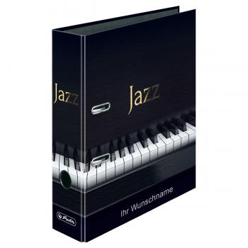 Herlitz Motivordner mit silbergefärbter Gravur / DIN A4 / 80mm breit / "Jazz"