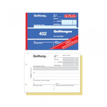 Herlitz Quittungsblock 402 / A6 quer / 2x40 Blatt / selbstdurchschreibend