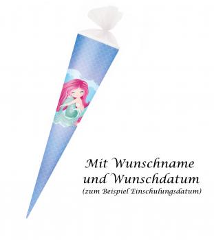 Herlitz Schultüte mit Gravur / Zuckertüte / 70cm / rund / "Meerjungfrau"