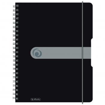 Herlitz Spiralblock / Collegeblock / DIN A4 / kariert / 80 Bl. / Farbe: schwarz