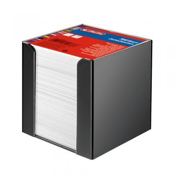 Herlitz Zettelbox / incl. 700 Bl. Notizblätter / Größe: 9x9x9cm / Farbe: schwarz