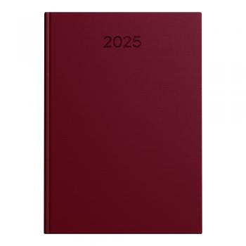 Idena Buchkalender 2025 mit Gravur / Chefkalender / A5 / Farbe: burgund