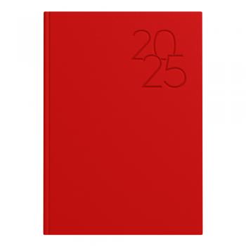 Idena Premium Buchkalender 2025 mit Gravur / Chefkalender / A5 / Farbe: rot