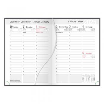 Idena Wochenkalender 2025 XL / Buchkalender / Farbe: grau