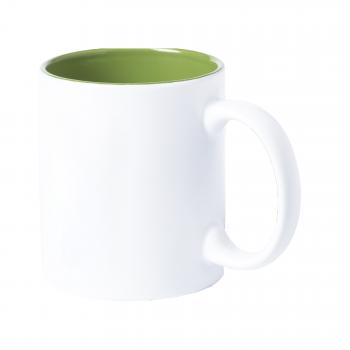 Keramiktasse / Kaffeetasse / 350 ml / Farbe: aussen weiß, innen grün