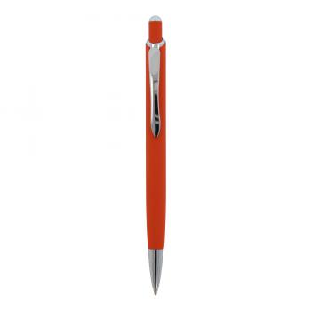 Kugelschreiber mit Gravur / aus Metall / mit Soft Touch / Farbe: orange