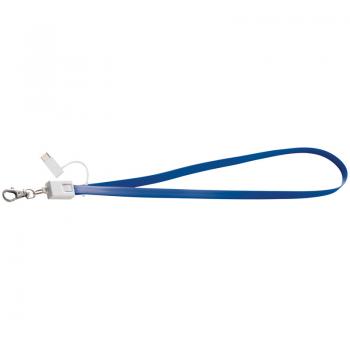 Ladekabel mit 4 verschiedene Anschlüssen / ideal zum Umhängen / Farbe: blau