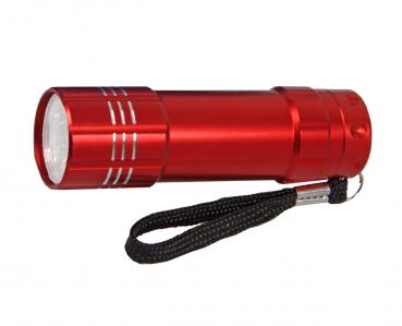 LED Taschenlampe / aus Metall / Farbe: rot