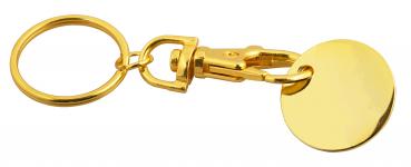Metall-Schlüsselanhänger / mit Einkaufschip / Farbe: gold