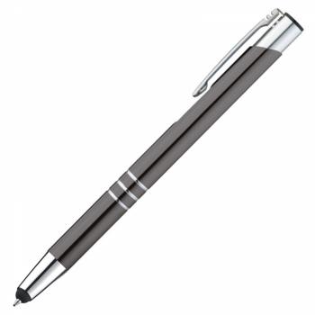 Metall Schreibset / Touchpen Kugelschreiber + Kugelschreiber / Farbe: anthrazit