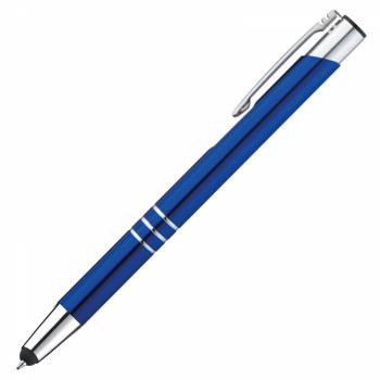 Metall Schreibset / Touchpen Kugelschreiber + Kugelschreiber / Farbe: blau