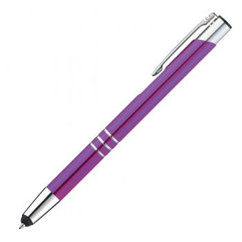 Metall Schreibset / Touchpen Kugelschreiber + Kugelschreiber / Farbe: lila