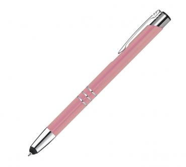 Metall Schreibset / Touchpen Kugelschreiber + Kugelschreiber / Farbe: rosé