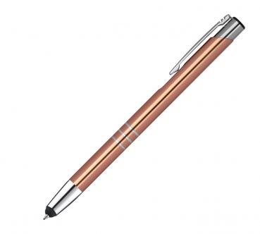 Metall Schreibset / Touchpen Kugelschreiber + Kugelschreiber / Farbe: roségold