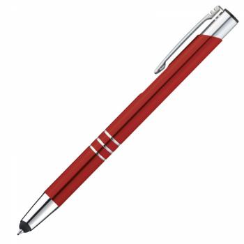 Metall Schreibset / Touchpen Kugelschreiber + Kugelschreiber / Farbe: rot