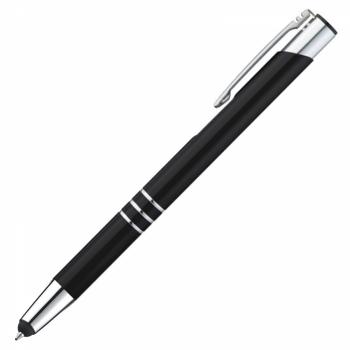 Metall Schreibset / Touchpen Kugelschreiber + Kugelschreiber / Farbe: schwarz