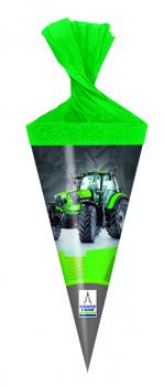 Motiv Deko Schultüte / Zuckertüte / Länge: 15cm / rund / "Deutz Traktor"