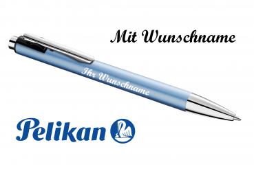 Pelikan Kugelschreiber Snap Metallic mit Namensgravur - Farbe: frostblau