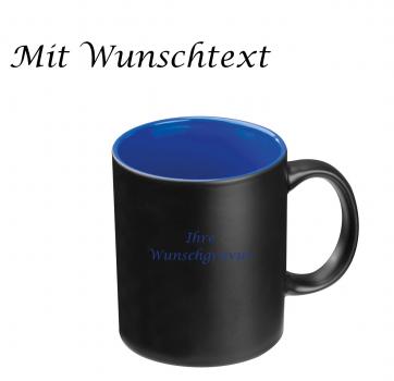 Porzellantasse mit Gravur / Kaffeetasse / 300 ml / Farbe: schwarz-blau