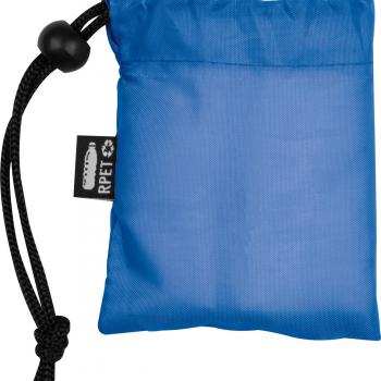 Regenponcho aus RPET mit Tragetasche / Farbe: blau