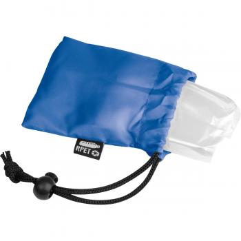 Regenponcho aus RPET mit Tragetasche / Farbe: blau