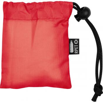 Regenponcho aus RPET mit Tragetasche / Farbe: rot