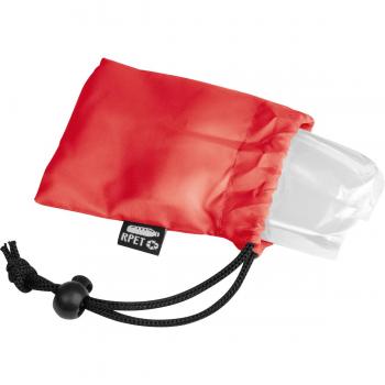 Regenponcho aus RPET mit Tragetasche / Farbe: rot