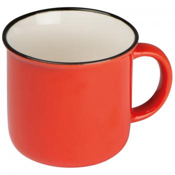 Retro Kaffeetasse / Nostalgietasse / aus Keramik / 350 ml / Farbe: rot