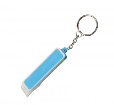 Schlüsselanhänger / mit Flaschenöffner und Smartphonehalter / Farbe: blau