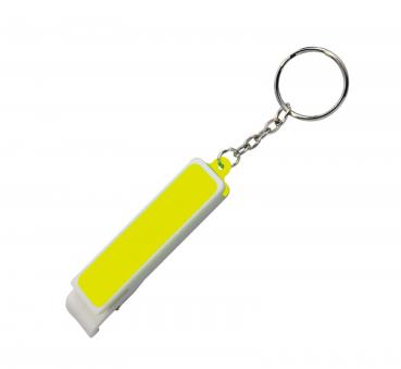 Schlüsselanhänger / mit Flaschenöffner und Smartphonehalter / Farbe: gelb